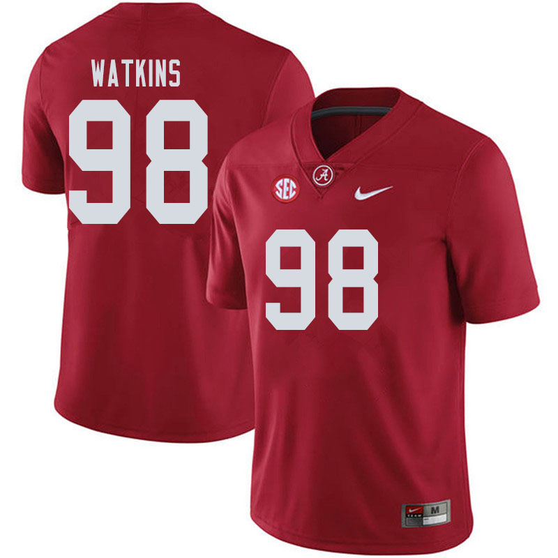 Men #98 Quindarius Watkins Alabama Crimson Tide College Football Jerseys Sale-Crimson